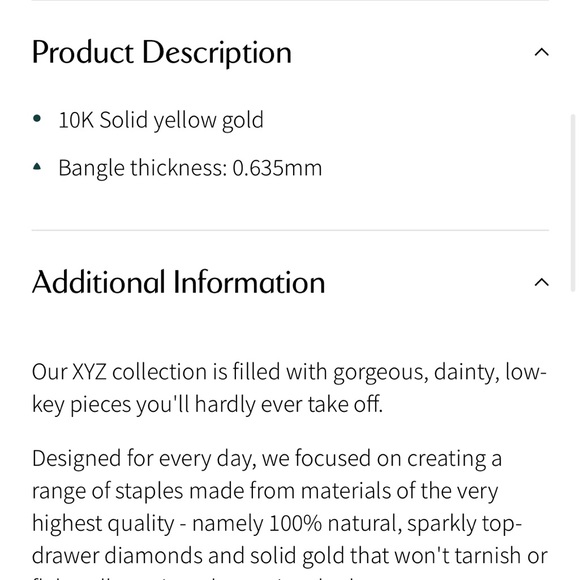 Stone and Strand Ultra Fine Bangle Bracelet, similar to Catbird NYC Threadbare - Picture 3 of 4